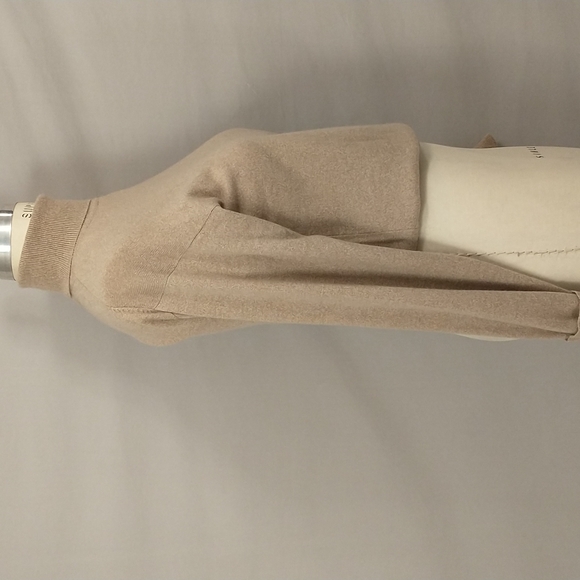 Soft Cashmere Turtleneck Neutral Beige Heather Natural Tan Quality Mid Thickness - Picture 3 of 11